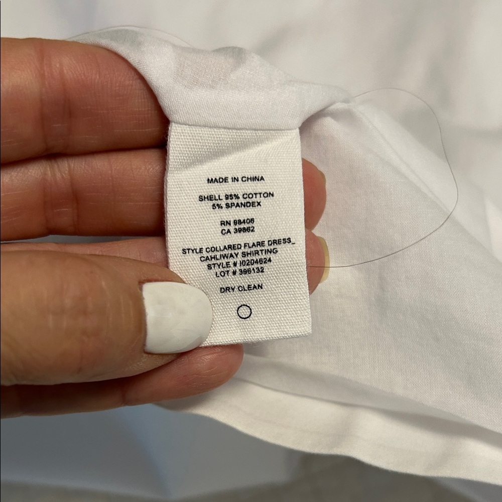 🆕THEORY Poplin White Sleeveless Collared Flare Shirt Dress. Size 6 - Picture 8 of 10